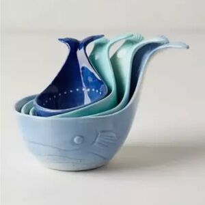 Anthropologie Blue and Green Nested Measuring Cups Set